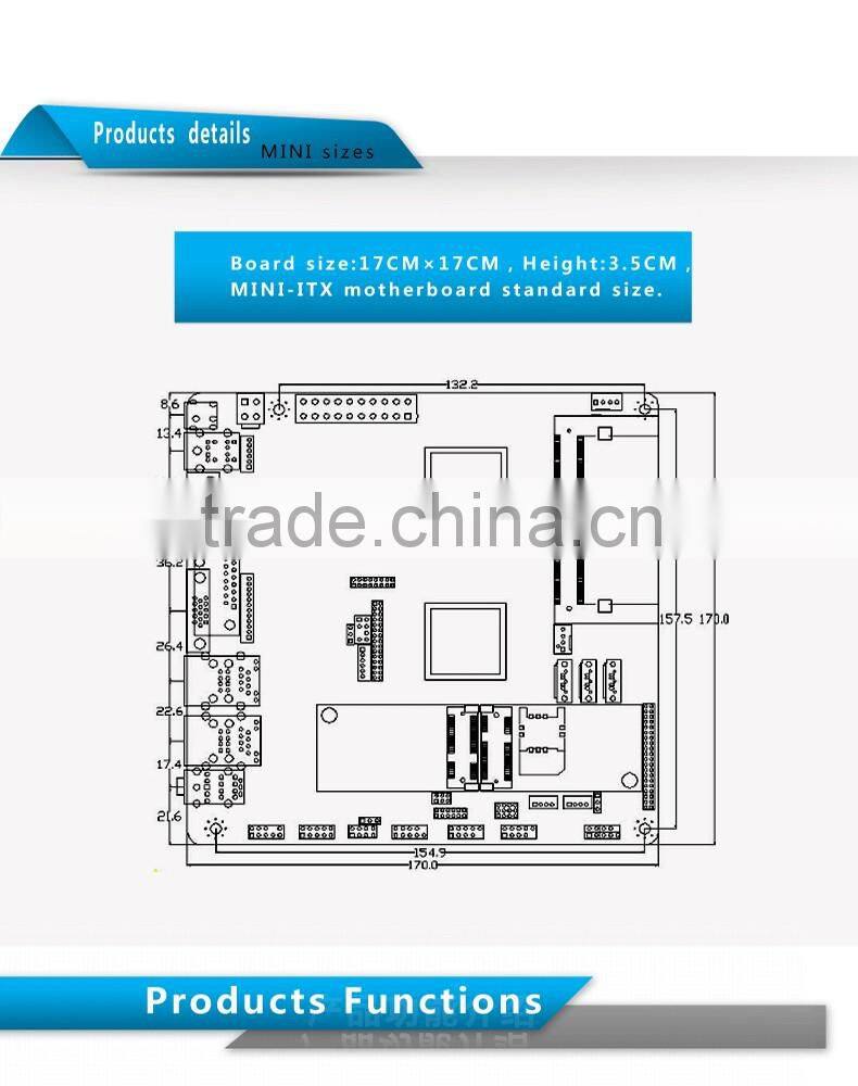 Alibaba hot selling intel chipset motherboard ddr3 ram supported motherboard with 2*24BIT lvds, 8*usb,6*com,1* RTL8111E