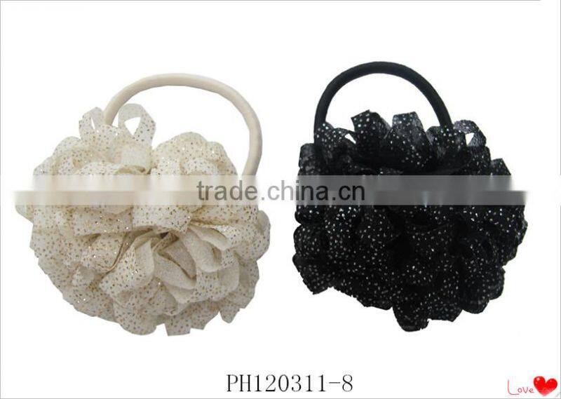 Crystal elastic hair band with flowers,elastic hair rubber bands