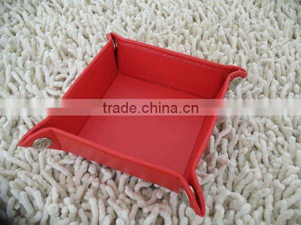 Square PU Leather Tray/Home Storage tray