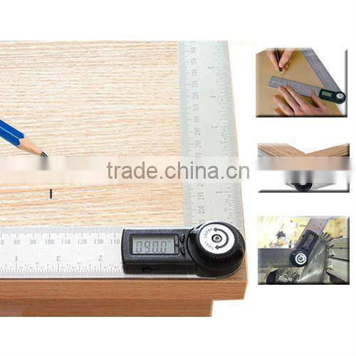 2in1 Digital Angle Finder Meter/ Protractor Stainless Steel with Moving Blade Ruler 360 degree 400mm 0~999.9 degree Range