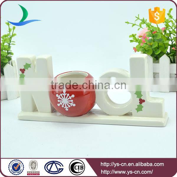 home decoration solid " NOEL" shape ceramic sign