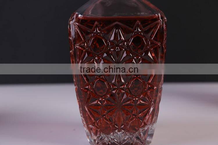 Wine Decanter & Whisky Glasses, Crystal Square Whiskey Decanter with Stopper.