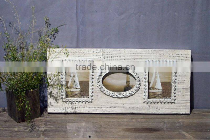 2016 new style decorative antique wooden multi glass photo frame