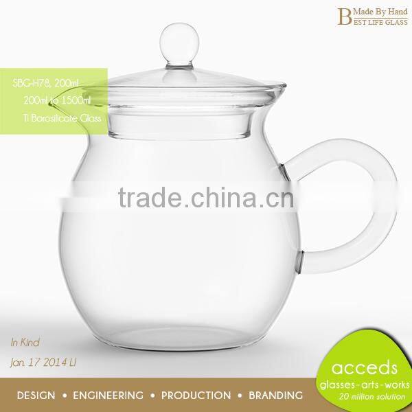 Ti-Borosilicate Thermos Glass Mug Dessert Cup with Lid