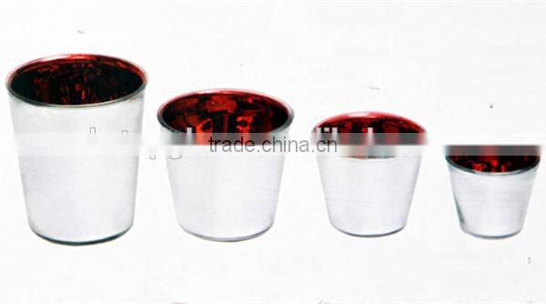 decorative glass flower pot with painting