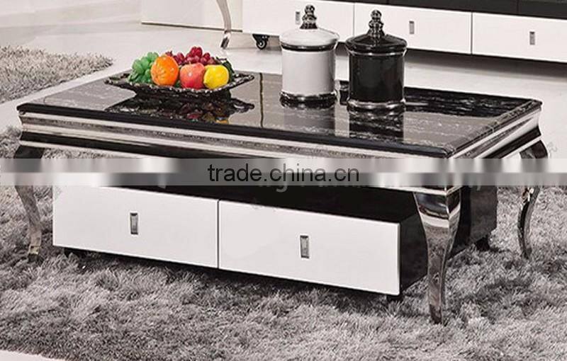 newest model coffee table with black marble top