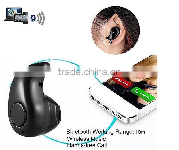2016 New Products High Quality IN-Ear Hidden MINI Wireless Bluetooth 4.0 Stereo Earphone Headphone S530
