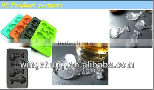 Fish muffin case silicone ice mould mold baking pan tray ice freeze party drink mould jelly mold cube maker