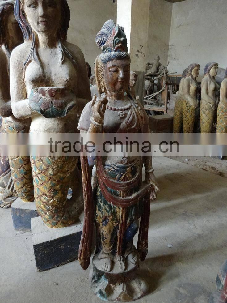 Antique wooden statue priest Egypt,Antique wooden statues,Religious sculptures