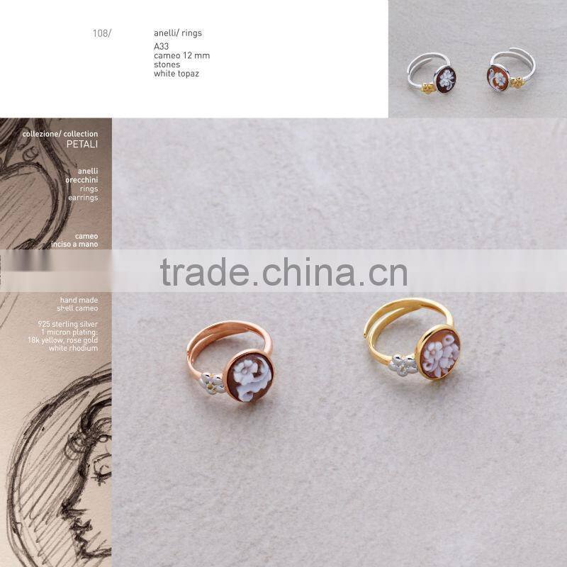 Wholesale 925 Sterling Silver Handcrafted Vintage Cameo Pendant Made in Italy P46 cameo 18mm