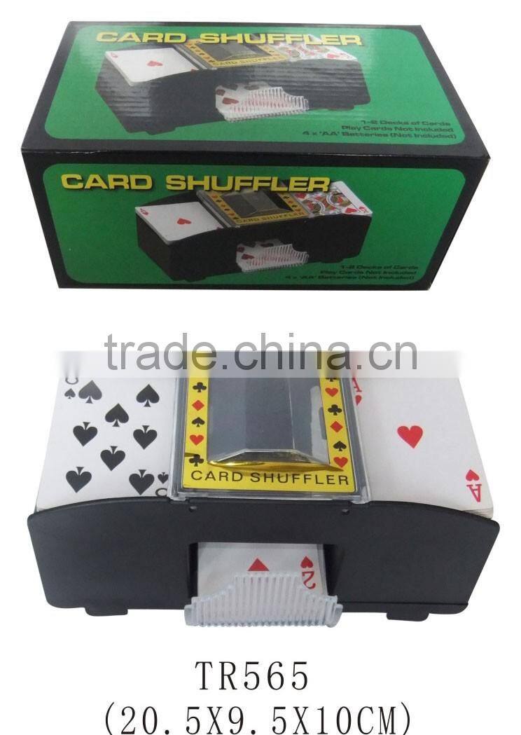 Hot design 2 decks automatic custom logo printed plastic poker card shuffler