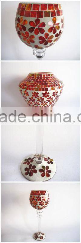 Gift Items Home Glass Mosaic Ornament Patterned Chinese Antique Tall Flower Vases for Weddings