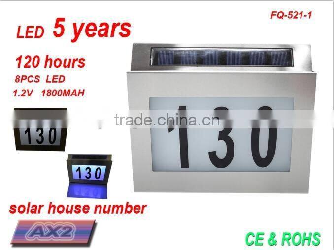 Solar House Number plate Light with Ce&RoHS