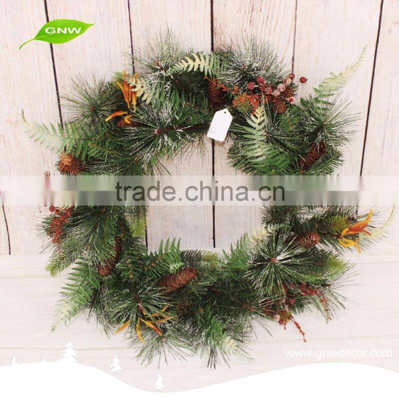 GNW CHWR-1605017 Best-selling cheap natural wooden decorative christmas wreaths guangdong