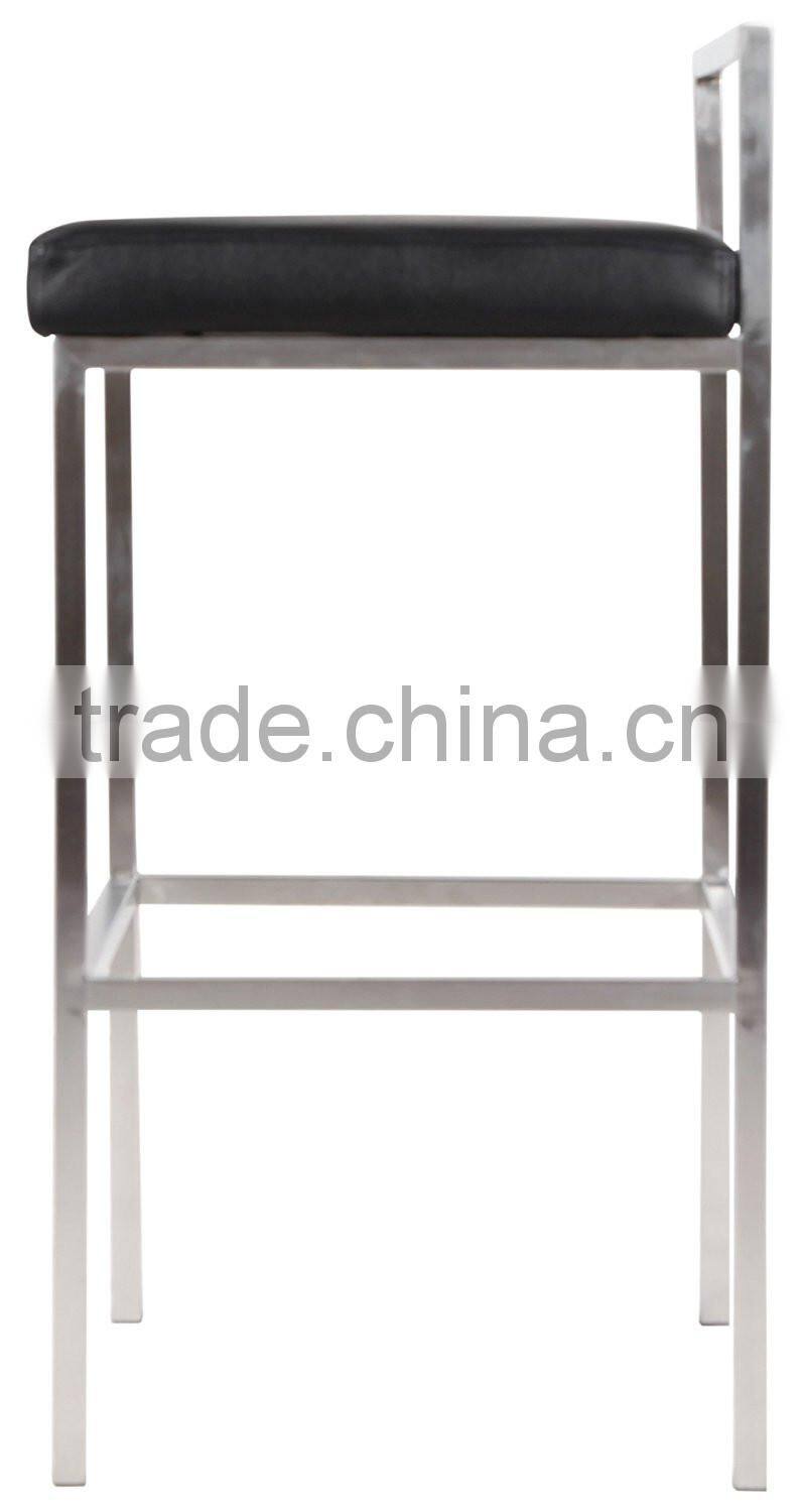 Factory price stainless steel frame metal type chair comfortable new design high bar chair