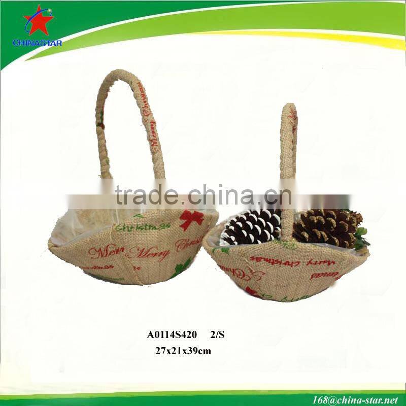 jute candy basket for christmas
