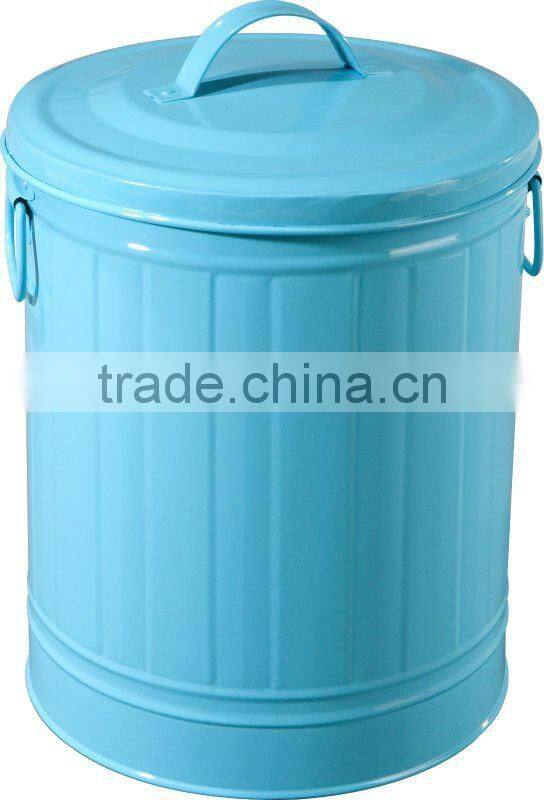 Galvanized Metal Waste Bin Garbage Container