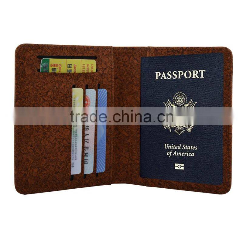 Simple Desgin leather travel passport holder men with RFID protection wholesale
