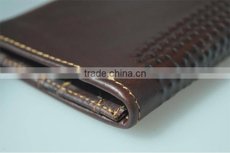 Hot Classic Long Wallet Design Genuine Leather Wallet for Men with Money Clip