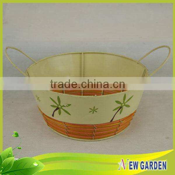 Functional Low Price Excellent Design Rattan And Metal Flower Pots Plastic Liners