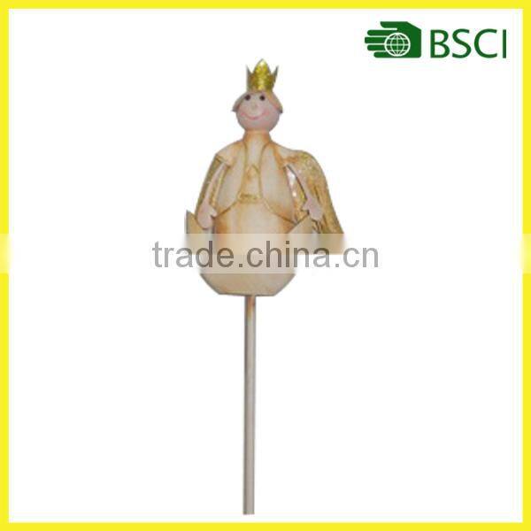 YS15005 cheap garden stick with metal doll for garden decoration