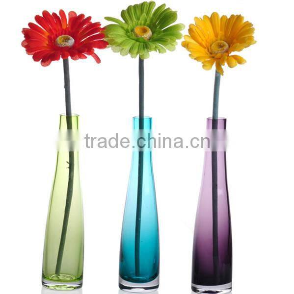 Wholesale glass flower vase tall slim vase