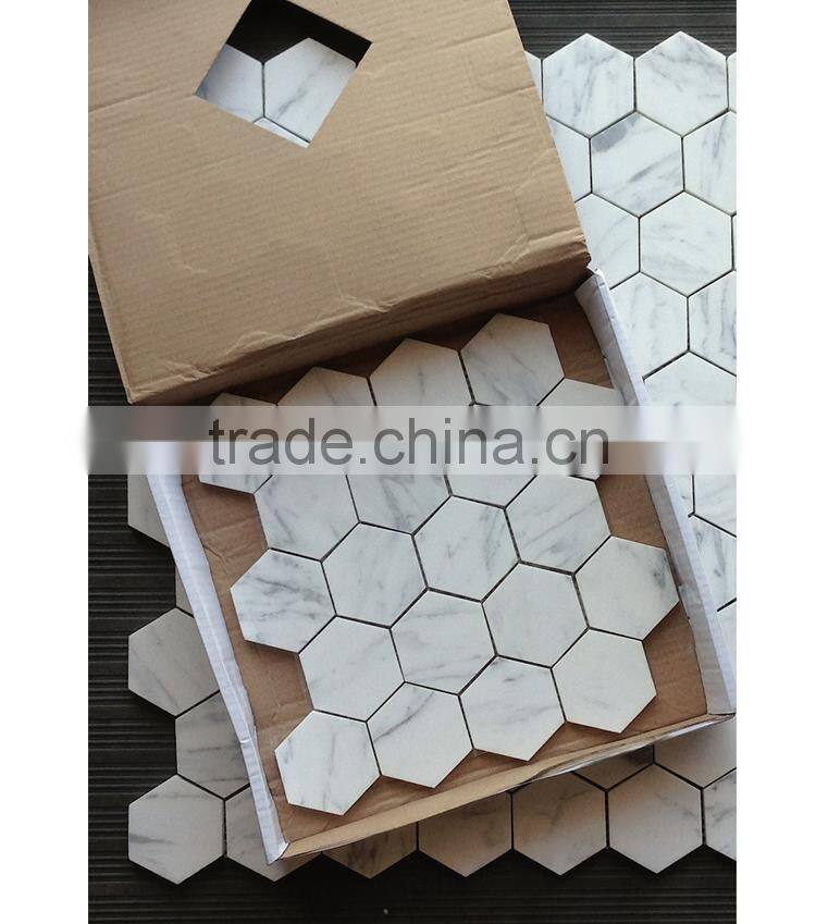 MM-CV253 Premium house decorative natural hexagon white marble mosaics