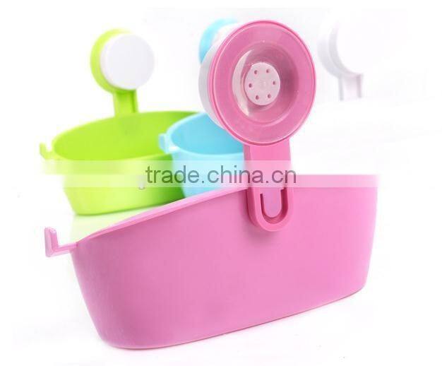 Vacuum suction cup bathroom and kitchen plastic shelf/holder