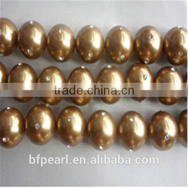 Cheap Price of Shell Pearls Beads with 4 Crystal Beads for Sale