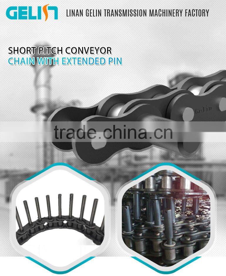 Short Pitch stainless steel Conveyor roller Chain with extended Pin