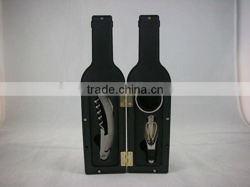 3pcs plastic bottle shape wine set