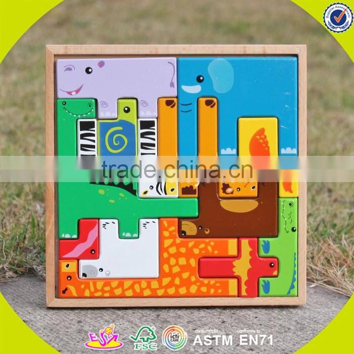 wholesale inexpensive wooden block puzzle toy funny wooden block puzzle toy for children W14A094