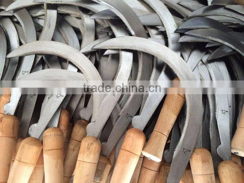 Tempered Steel Long Handle Farming Garden Grass Hand Held Palm Sickle