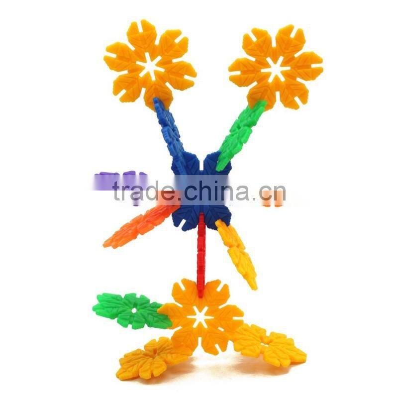 Colorful plastic connecting snowflake toys