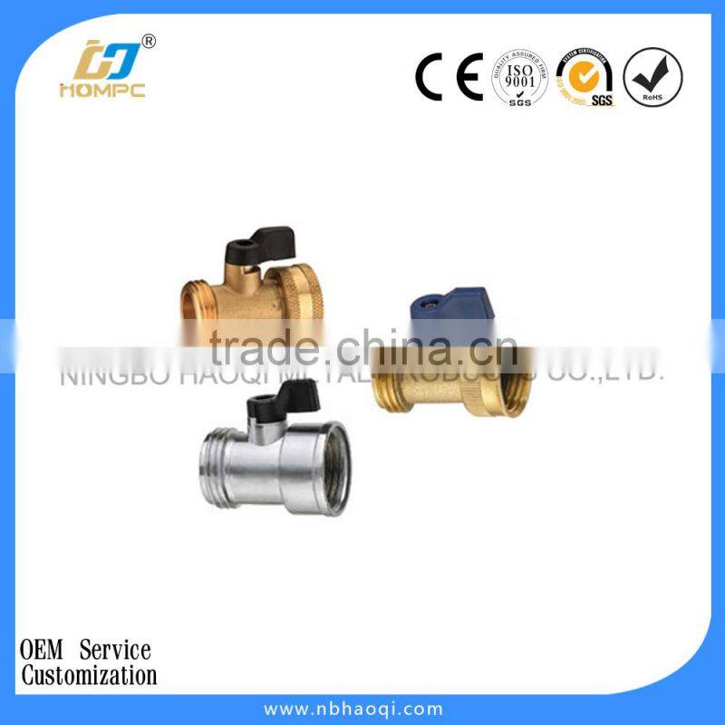 Brass 45 Degree Garden Hose Elbow With Shut Off Valve