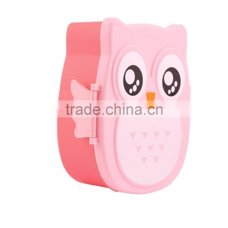 1050ml Cartoon Owl Lunch Box Food Fruit Storage Container Portable Bento Box Food-safe Food Picnic Container for Children Gifts
