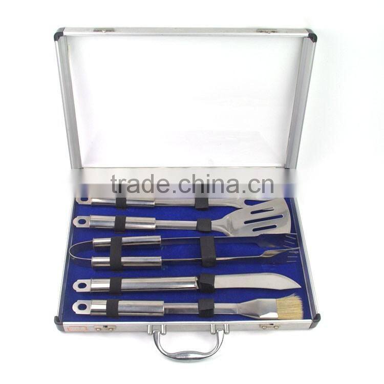 8pcs stainless steel BBQ tool set with aluminum case