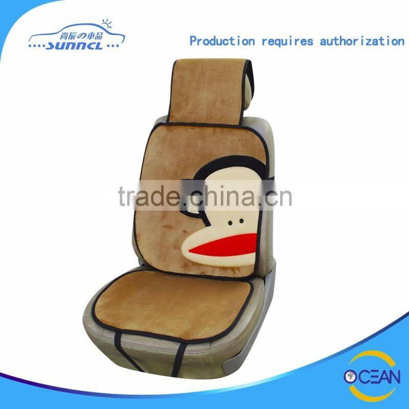 Customized Warm and Soft Micro Fibre Material Fur Car Seat Cushion with Cartoon Embroidery