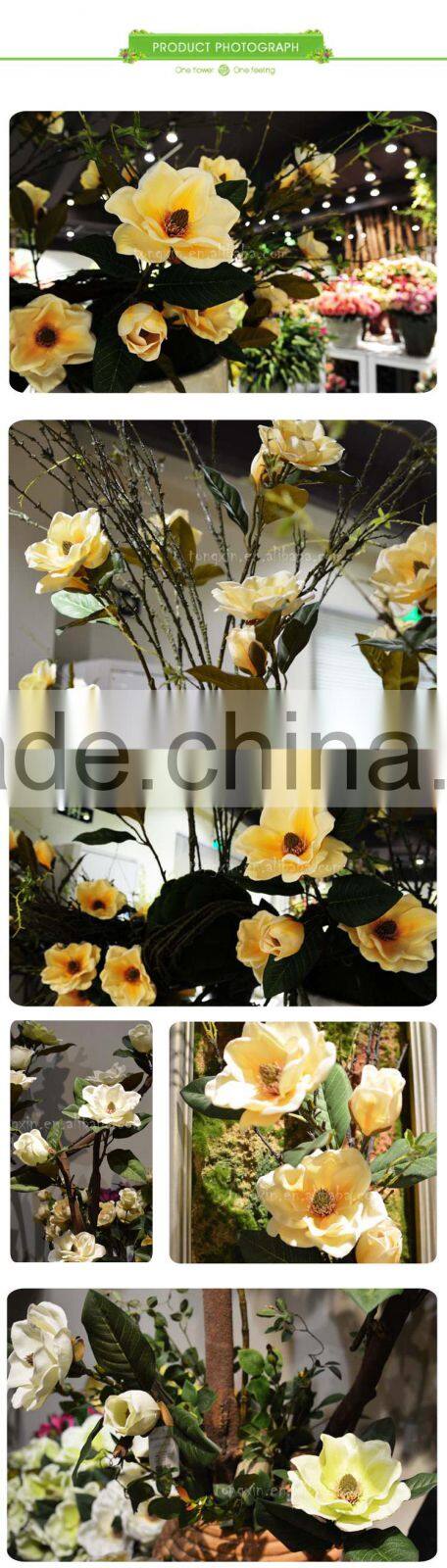 china foshan hot selling artificial handmade magnolia flowers wedding handicraft manufacturer