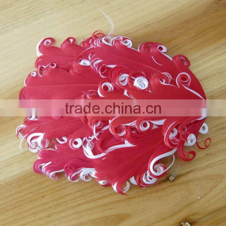 curly feather with pearl bead rhinestone for kids hair accessories