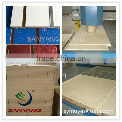 Slotted decorative wall panel / melamine slot mdf board / PVC grooved mdf for shop