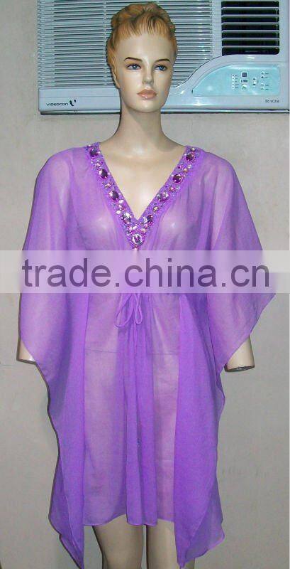 Printed chiffon cotton tunics