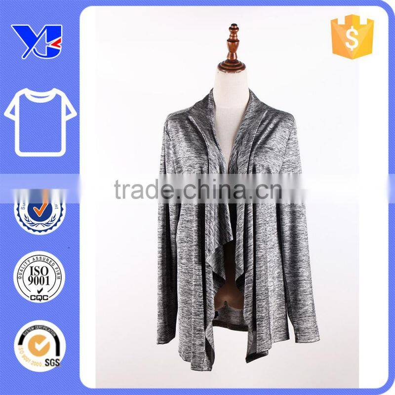 Pearl silk textile open wrinkles placket design women draped coat