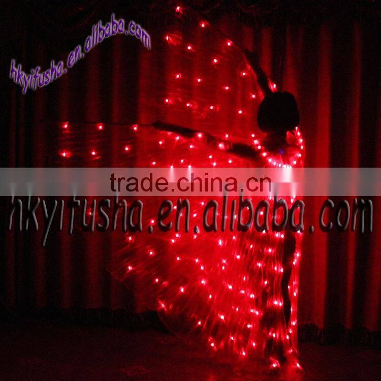 Yifusha solid colors belly dancing open LED wings