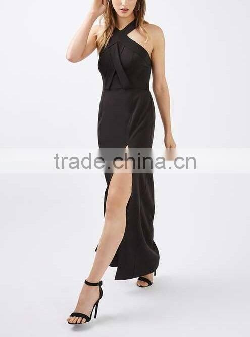 Goddness Cross Front Sexy Nighty Maxi Dresses Cross Strap Ring Back Ball Gown Wedding Dresses 2016 HSD5757