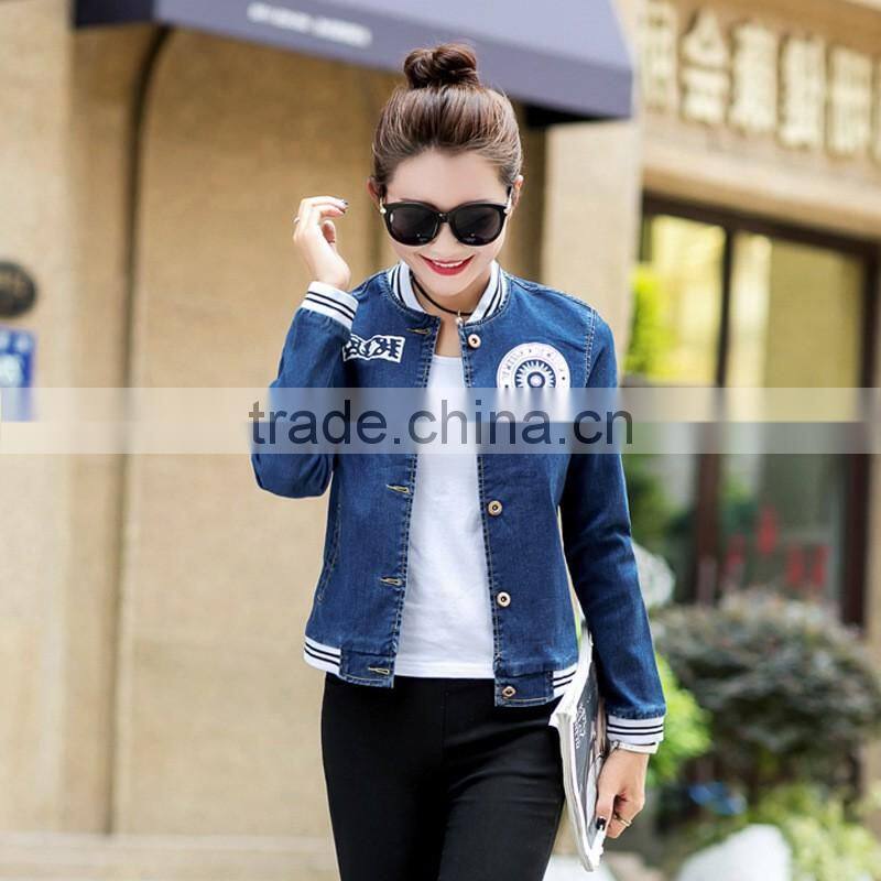 Wholesale long sleeves jeans women denim spring jacket for women