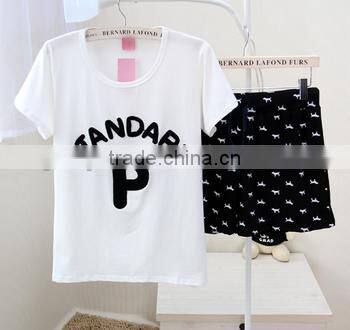 2015 fashion printing soft cotton homewear ,long sleeve sleepwear blank homewear ,lady's printing homewear