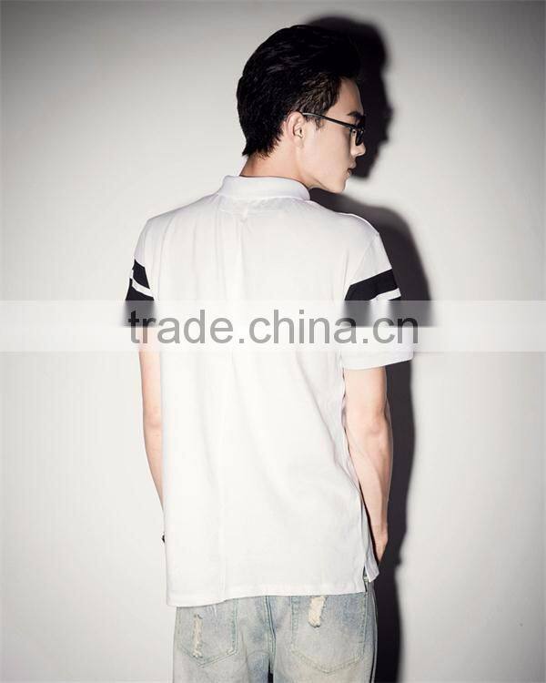 Men's new casual wholesale blank fitted striped polo collar tshirt design