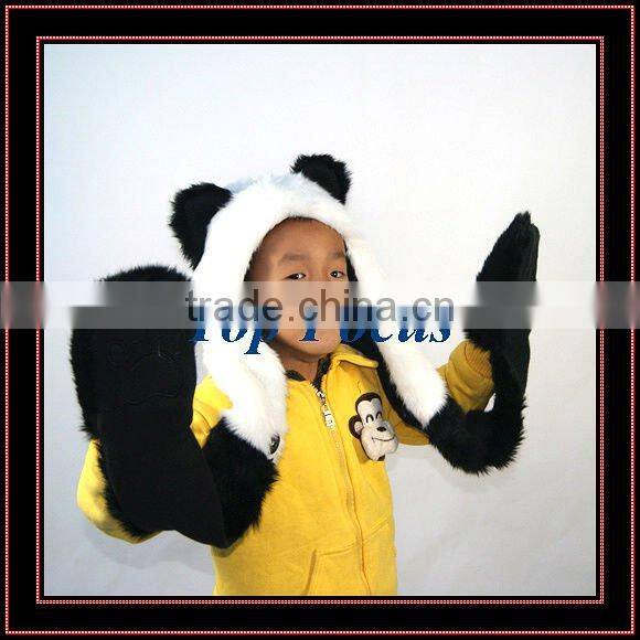 HIGH QUALITY FLUFFY FAUX FUR ANIMAL HOOD BABY HATS PANDA