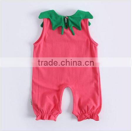 Latest design custom wholesale newborn girl fashion rompers 2017 summer kid baby cotton jumpsuit infants baby knitted romper